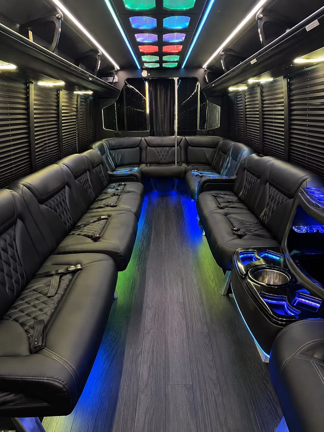 olympia 20 passenger party bus interior