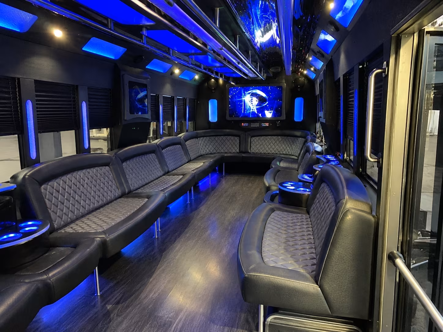 olympia 28 passenger party bus interior
