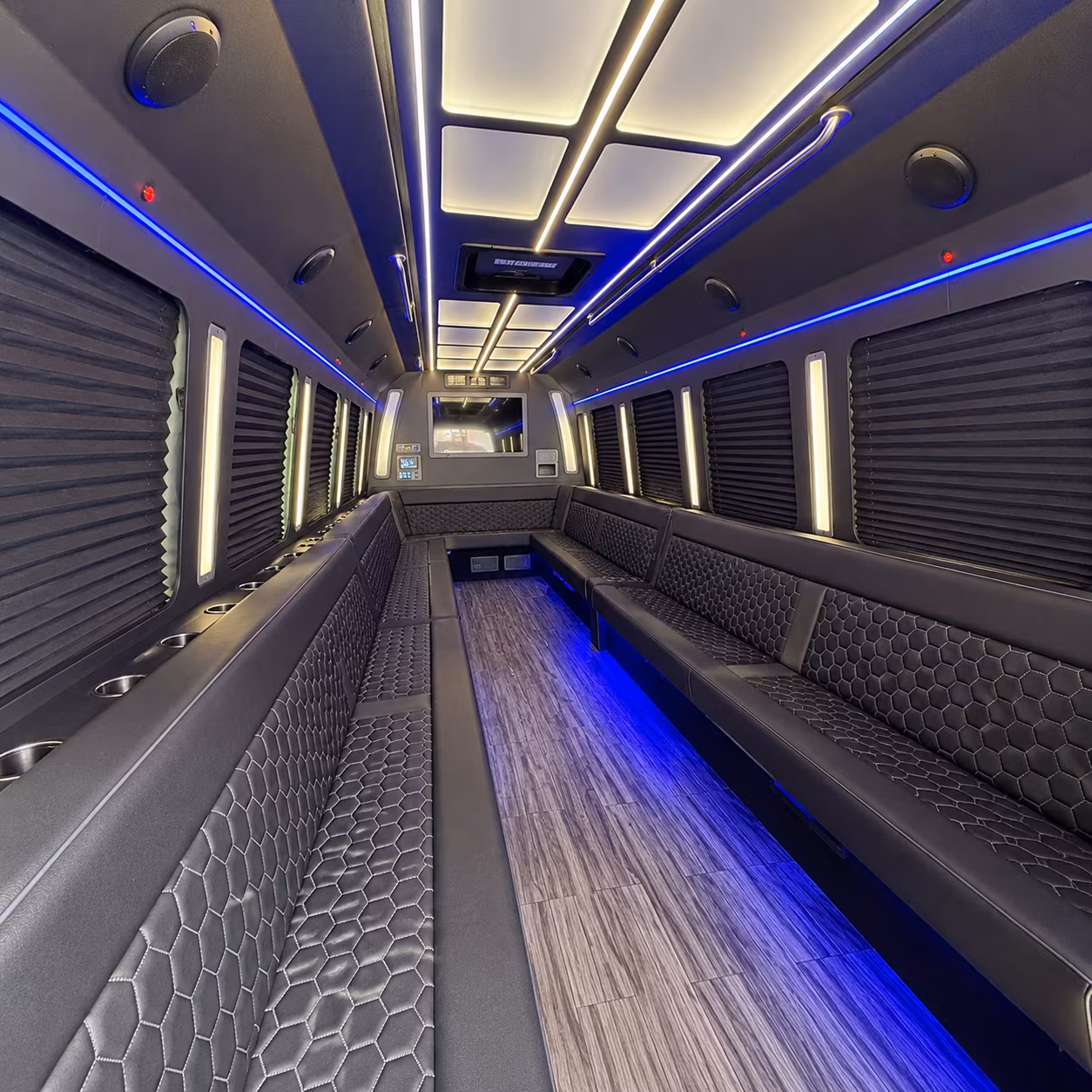 olympia 30 passenger party bus interior