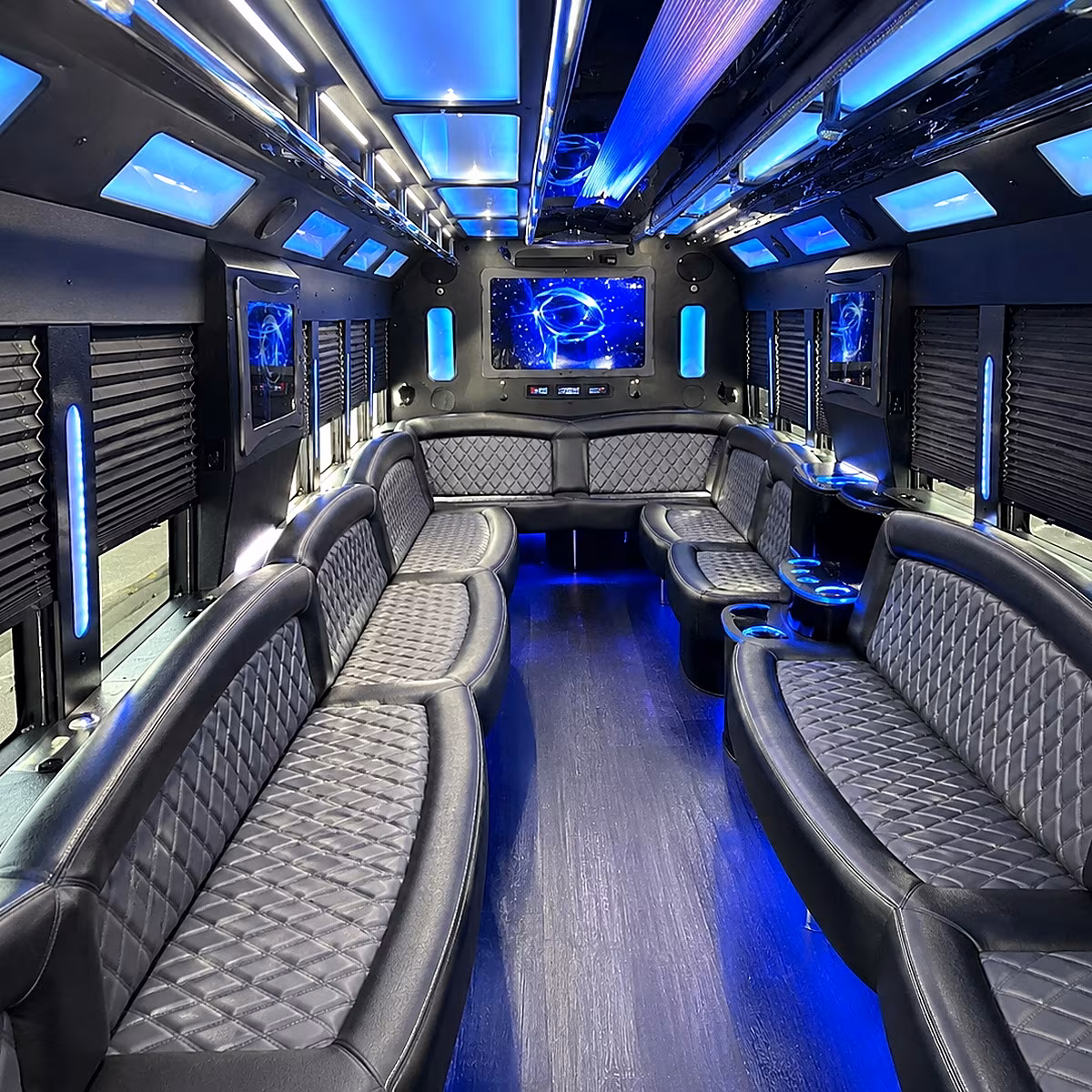olympia 50 passenger party bus interior