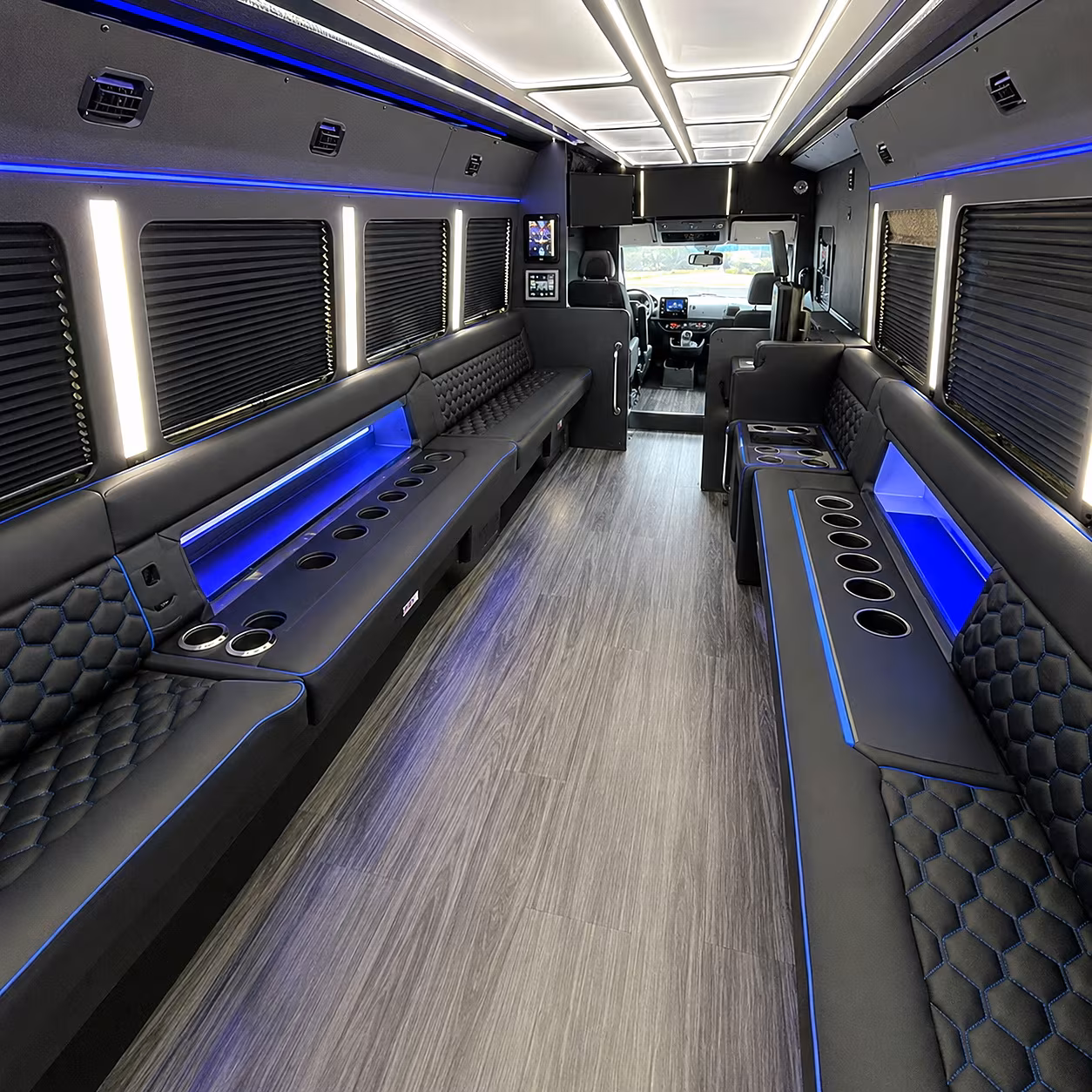 olympia party bus rental interior